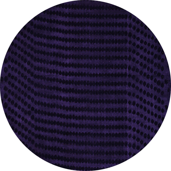 Round Machine Washable Abstract Purple Modern Area Rugs, wshabs5089pur
