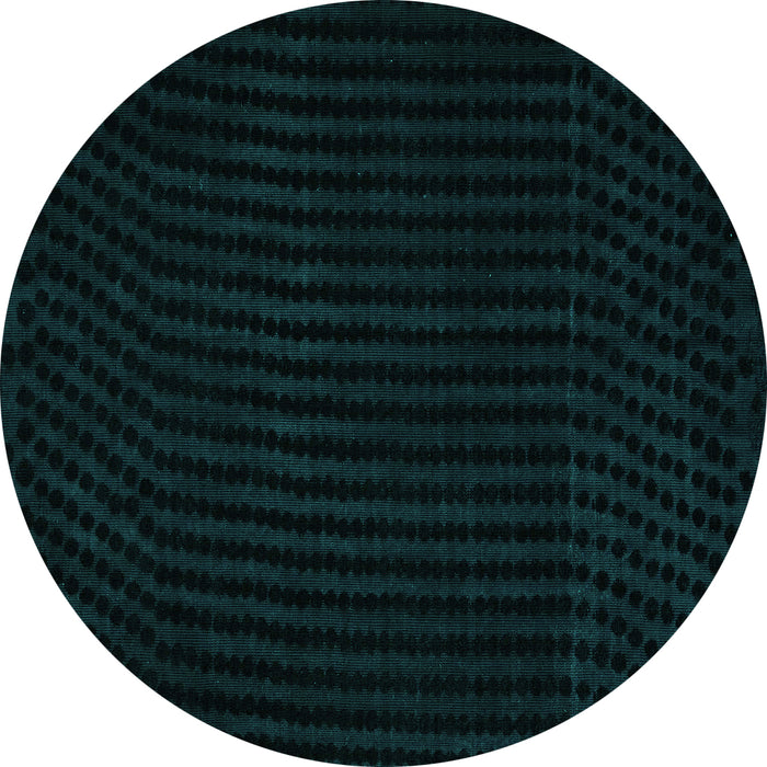 Round Abstract Turquoise Modern Rug, abs5089turq