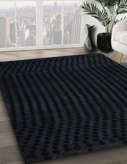Machine Washable Abstract Dark Slate Gray Green Rug in a Family Room, wshabs5089