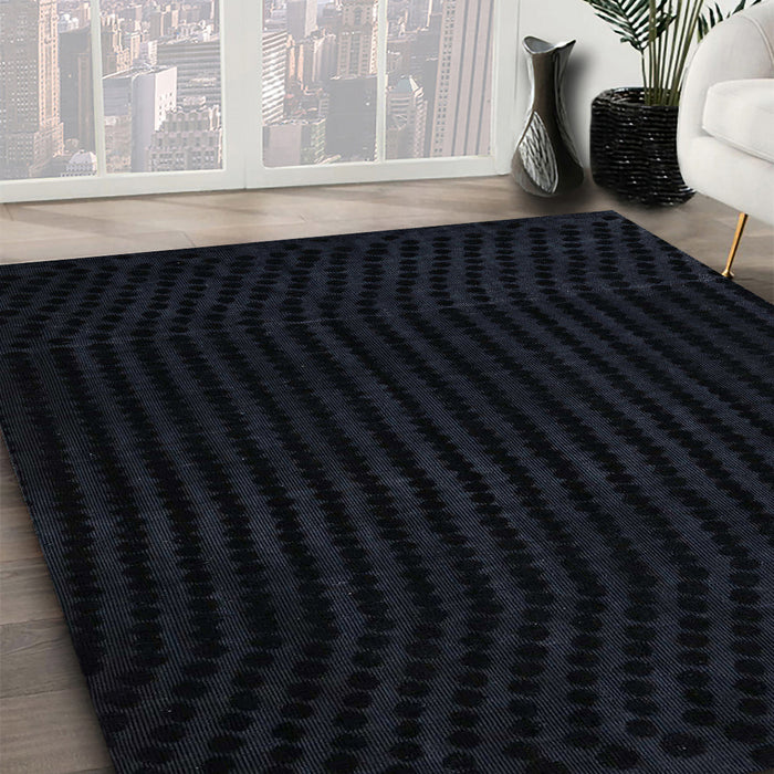 Abstract Dark Slate Gray Green Modern Rug in Family Room, abs5089