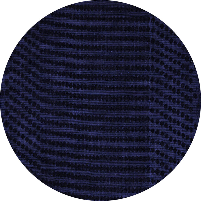Round Machine Washable Abstract Blue Modern Rug, wshabs5089blu