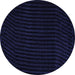 Round Machine Washable Abstract Blue Modern Rug, wshabs5089blu