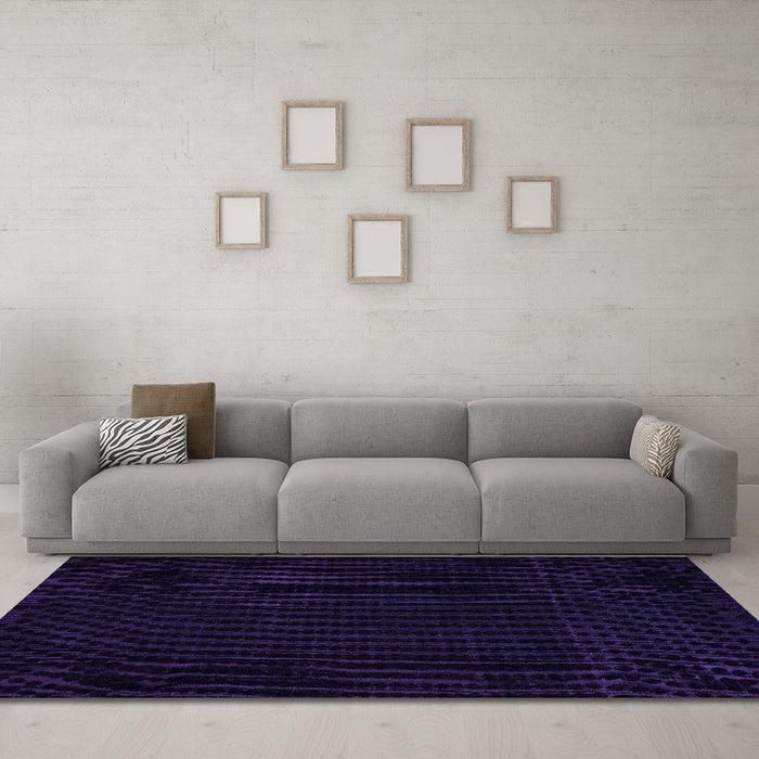 Machine Washable Abstract Purple Modern Area Rugs in a Living Room, wshabs5089pur