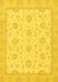 Machine Washable Oriental Yellow Traditional Rug, wshabs508yw