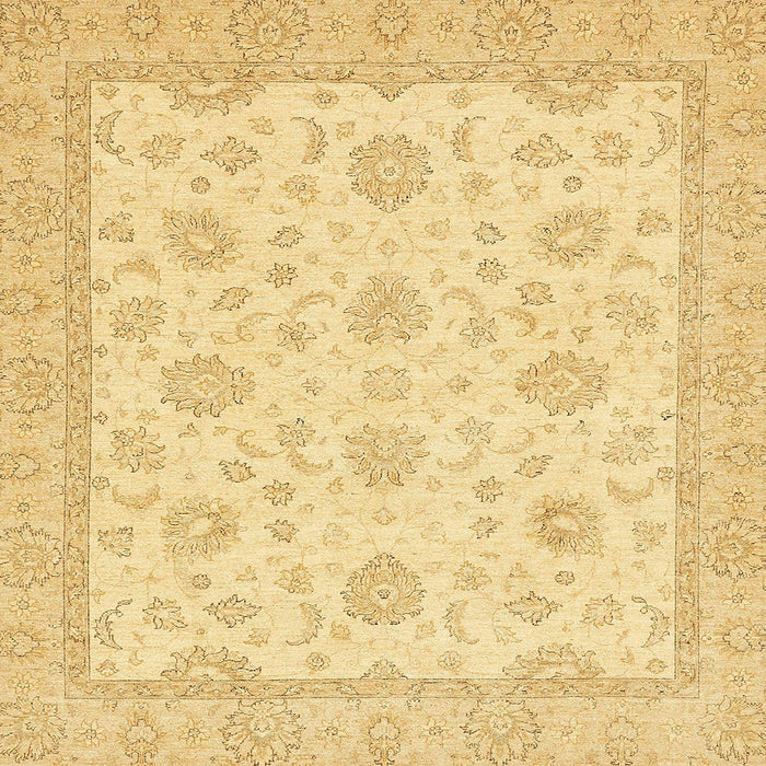 Square Abstract Mustard Yellow Oriental Rug, abs508