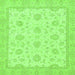 Square Machine Washable Oriental Green Traditional Area Rugs, wshabs508grn