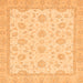 Square Machine Washable Oriental Orange Traditional Area Rugs, wshabs508org