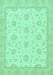 Machine Washable Oriental Turquoise Traditional Area Rugs, wshabs508turq