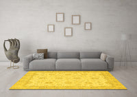 Machine Washable Oriental Yellow Traditional Rug, wshabs508yw