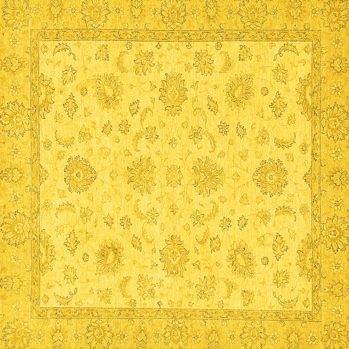 Square Oriental Yellow Traditional Rug, abs508yw