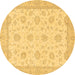 Round Oriental Brown Traditional Rug, abs508brn