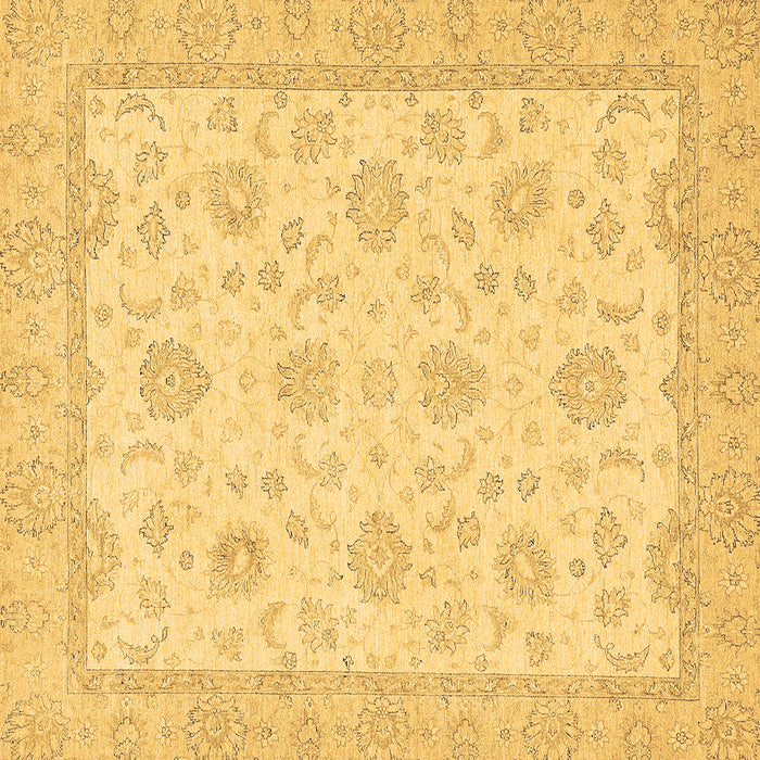 Square Oriental Brown Traditional Rug, abs508brn