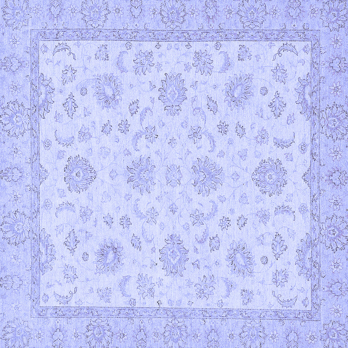 Square Machine Washable Oriental Blue Traditional Rug, wshabs508blu