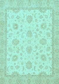 Oriental Light Blue Traditional Rug, abs508lblu