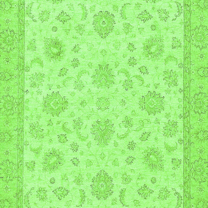 Machine Washable Oriental Green Traditional Area Rugs, wshabs508grn