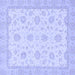 Square Oriental Blue Traditional Rug, abs508blu