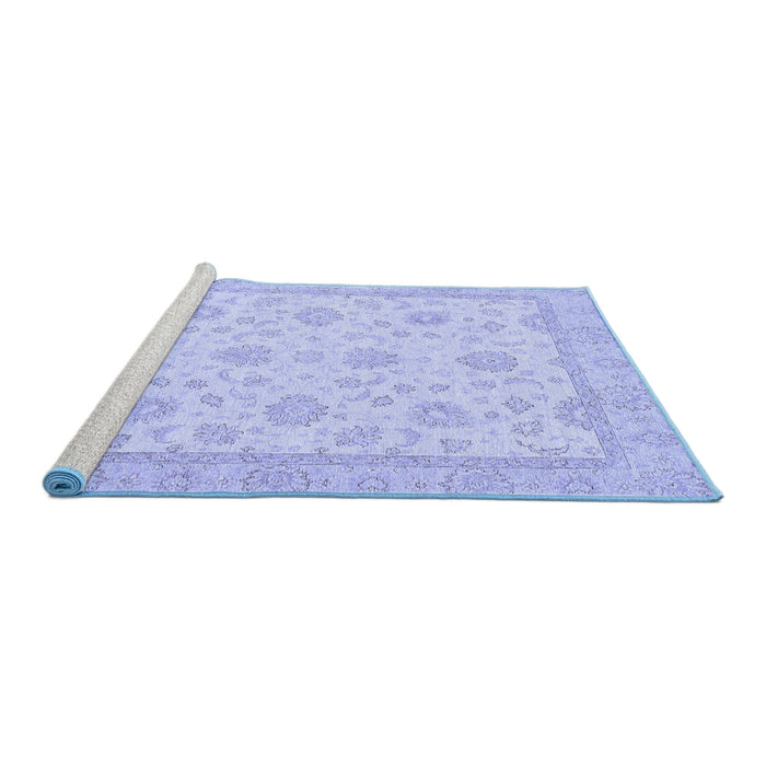 Sideview of Machine Washable Oriental Blue Traditional Rug, wshabs508blu