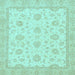 Square Oriental Light Blue Traditional Rug, abs508lblu