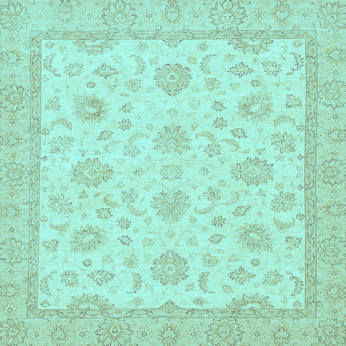 Square Machine Washable Oriental Light Blue Traditional Rug, wshabs508lblu