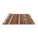 Sideview of Machine Washable Abstract Saffron Red Rug, wshabs509