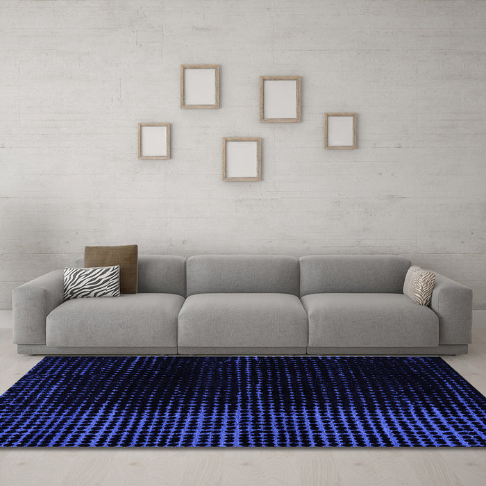 Machine Washable Abstract Blue Modern Rug in a Living Room, wshabs5090blu