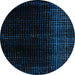 Round Machine Washable Abstract Black Rug, wshabs5090