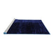 Sideview of Machine Washable Abstract Blue Modern Rug, wshabs5090blu