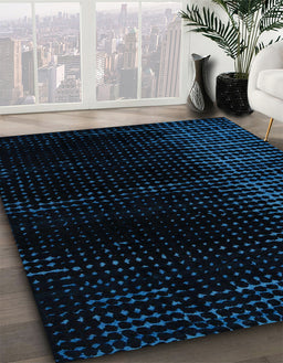 Machine Washable Abstract Black Rug in a Family Room, wshabs5090