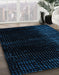 Machine Washable Abstract Black Rug in a Family Room, wshabs5090