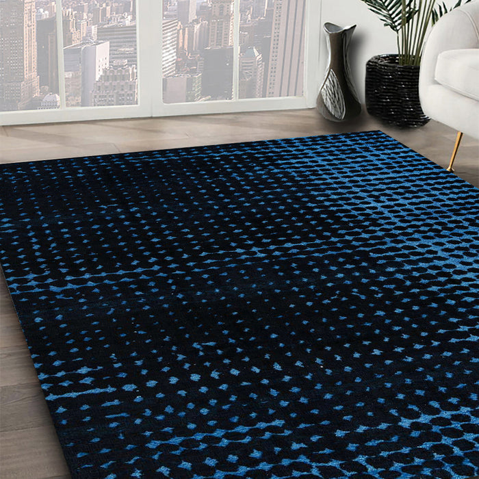Machine Washable Abstract Black Rug in a Family Room, wshabs5090