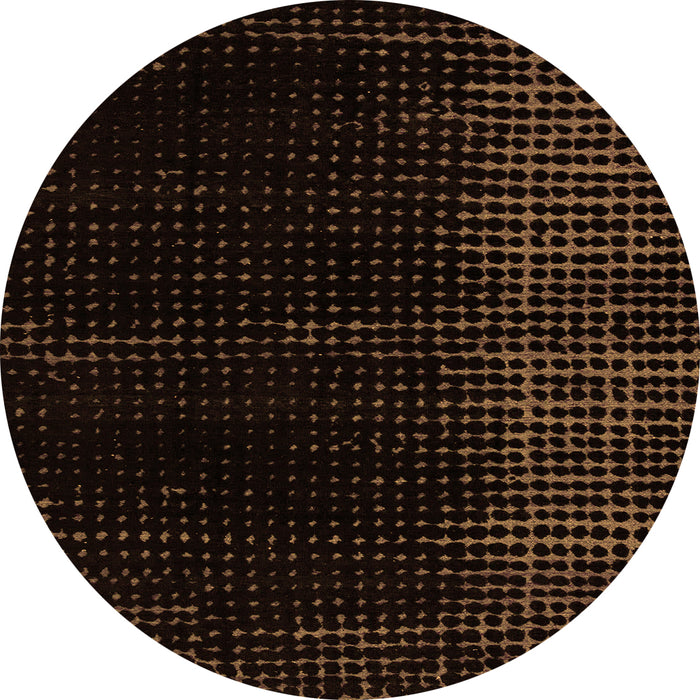 Round Abstract Orange Modern Rug, abs5090org