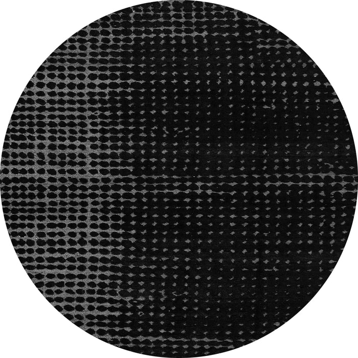 Round Machine Washable Abstract Gray Modern Rug, wshabs5090gry