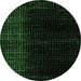 Round Abstract Emerald Green Modern Rug, abs5090emgrn