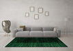 Machine Washable Abstract Green Modern Area Rugs in a Living Room,, wshabs5090grn