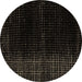 Round Machine Washable Abstract Brown Modern Rug, wshabs5090brn