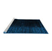 Sideview of Machine Washable Abstract Blueberry Blue Rug, wshabs5091