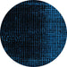 Round Abstract Blue Modern Rug, abs5091