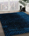 Abstract Blue Modern Rug in Family Room, abs5091