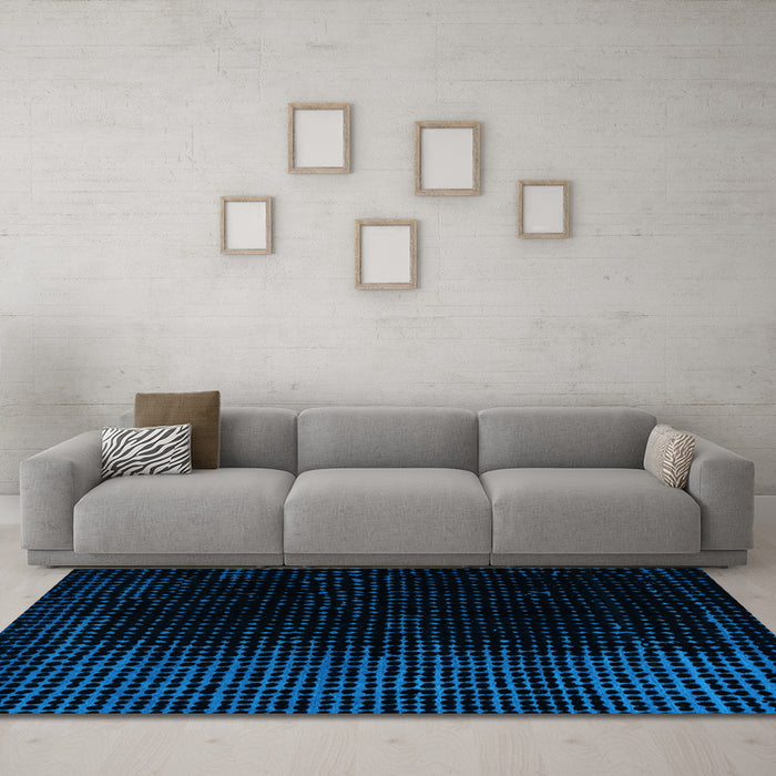 Machine Washable Abstract Light Blue Modern Rug in a Living Room, wshabs5091lblu