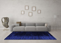 Machine Washable Abstract Blue Modern Rug, wshabs5091blu