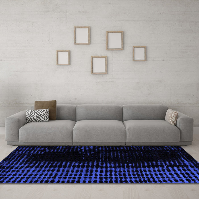 Machine Washable Abstract Blue Modern Rug in a Living Room, wshabs5091blu