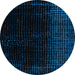 Round Machine Washable Abstract Blueberry Blue Rug, wshabs5091