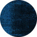 Round Abstract Light Blue Modern Rug, abs5091lblu