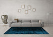 Machine Washable Abstract Turquoise Modern Area Rugs in a Living Room,, wshabs5091turq