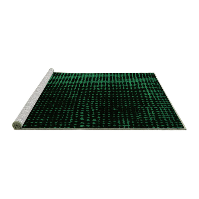 Sideview of Machine Washable Abstract Green Modern Area Rugs, wshabs5091grn