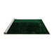 Sideview of Machine Washable Abstract Green Modern Area Rugs, wshabs5091grn