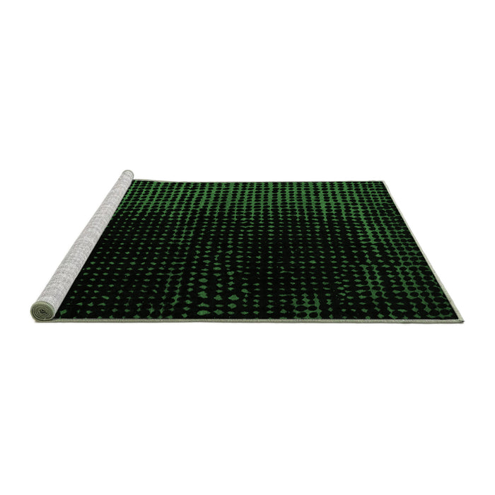 Sideview of Machine Washable Abstract Emerald Green Modern Area Rugs, wshabs5091emgrn