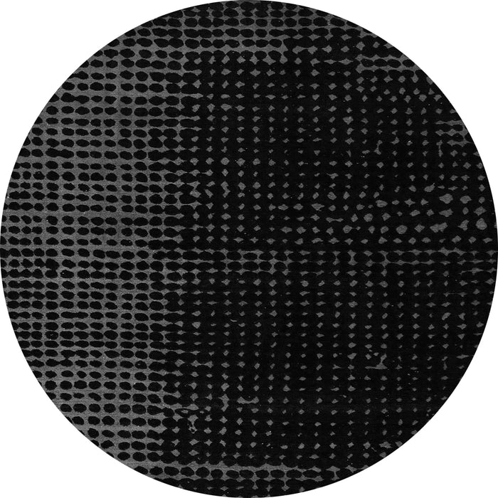 Round Machine Washable Abstract Gray Modern Rug, wshabs5091gry