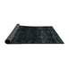 Sideview of Abstract Blue Moss Green Modern Rug, abs5092