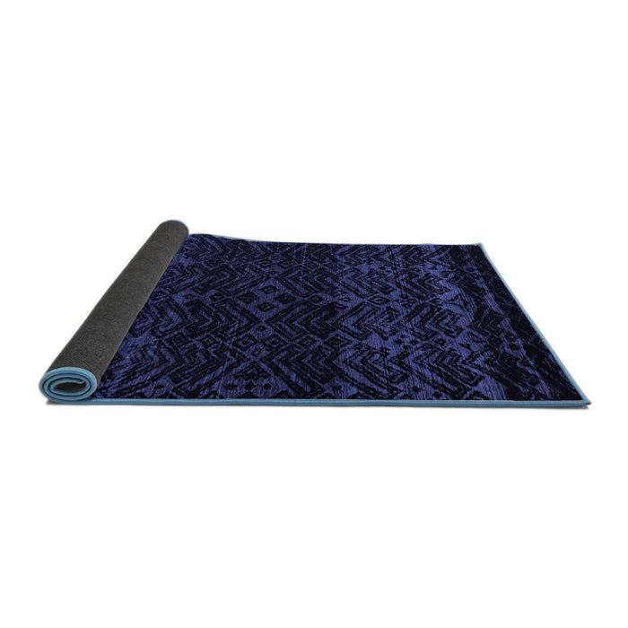 Sideview of Abstract Blue Modern Rug, abs5092blu